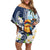 Hafa Adai Guam Family Matching Off Shoulder Short Dress and Hawaiian Shirt Sihek Guam Kingfisher with Guasali