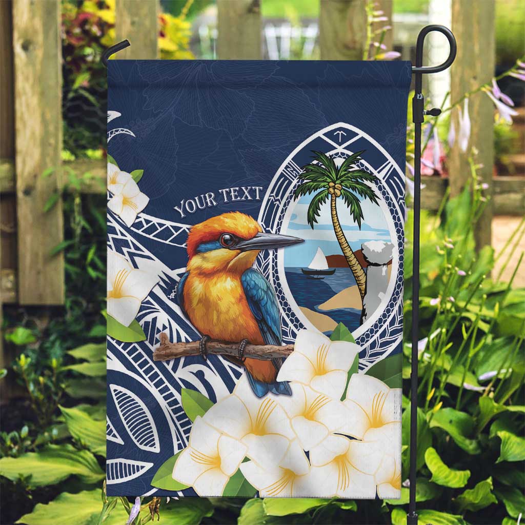 Hafa Adai Guam Garden Flag Sihek Guam Kingfisher with Guasali LT7 Garden Flag Navy Blue - Polynesian Pride