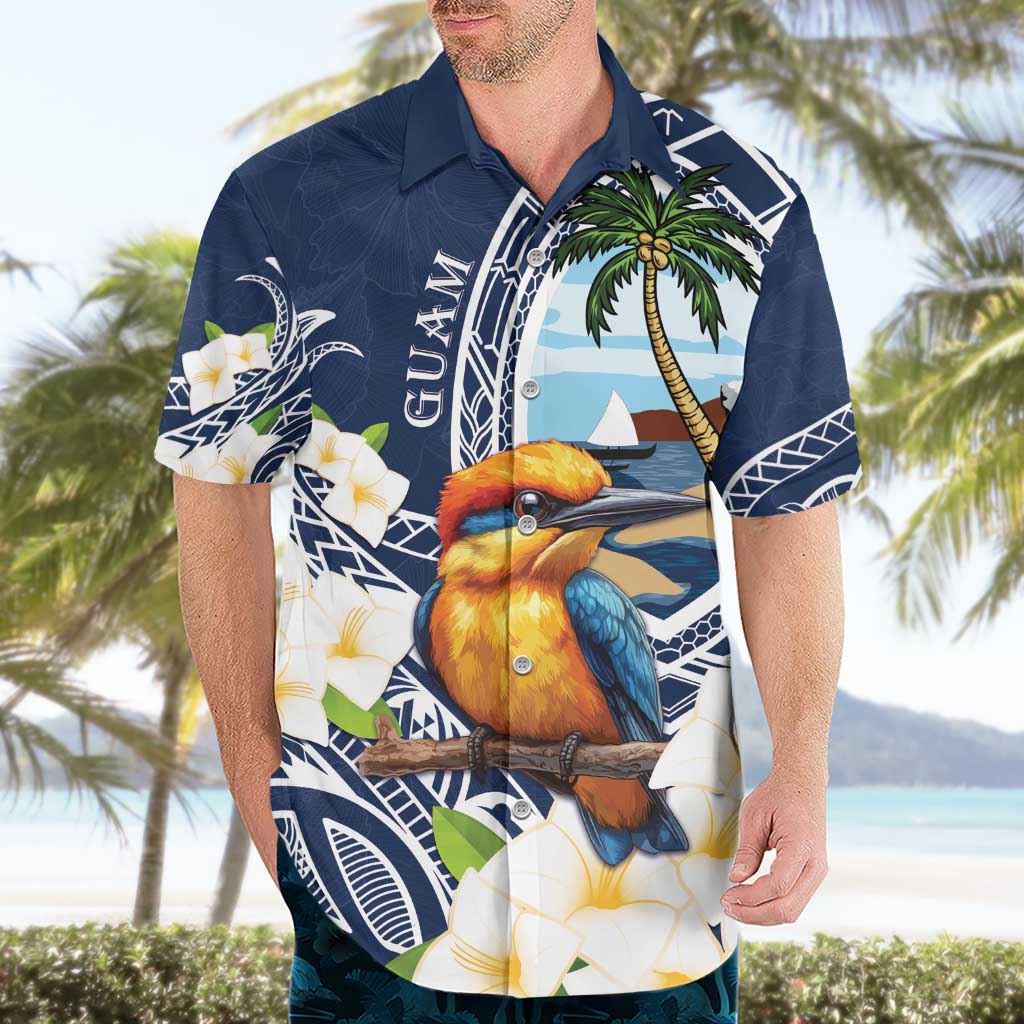 Hafa Adai Guam Hawaiian Shirt Sihek Guam Kingfisher with Guasali LT7 - Polynesian Pride