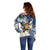 Hafa Adai Guam Off Shoulder Sweater Sihek Guam Kingfisher with Guasali