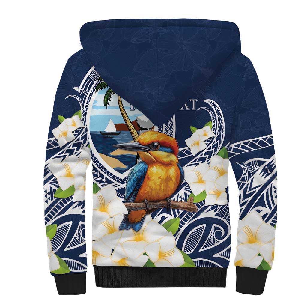 Hafa Adai Guam Sherpa Hoodie Sihek Guam Kingfisher with Guasali LT7 - Polynesian Pride
