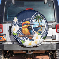 Hafa Adai Guam Spare Tire Cover Sihek Guam Kingfisher with Guasali LT7 Navy Blue - Polynesian Pride