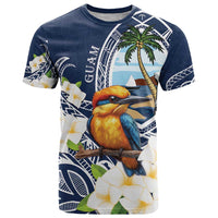 Hafa Adai Guam T Shirt Sihek Guam Kingfisher with Guasali LT7 Navy Blue - Polynesian Pride