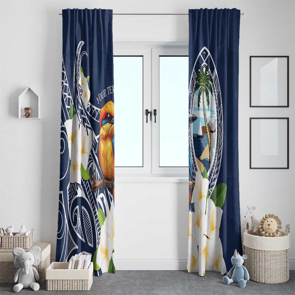 Hafa Adai Guam Window Curtain Sihek Guam Kingfisher with Guasali LT7 - Polynesian Pride
