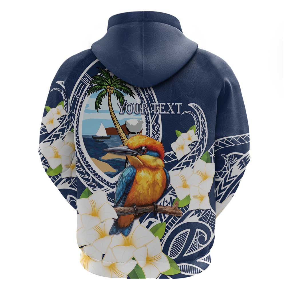 Hafa Adai Guam Zip Hoodie Sihek Guam Kingfisher with Guasali