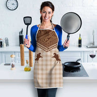 Aloha Hawaii Cowboys Paniolo Apron Beige Palaka - Polynesian Pride