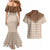 Aloha Hawaii Cowboys Paniolo Couples Matching Mermaid Dress and Hawaiian Shirt Beige Palaka - Polynesian Pride