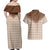 Aloha Hawaii Cowboys Paniolo Couples Matching Off Shoulder Maxi Dress and Hawaiian Shirt Beige Palaka - Polynesian Pride