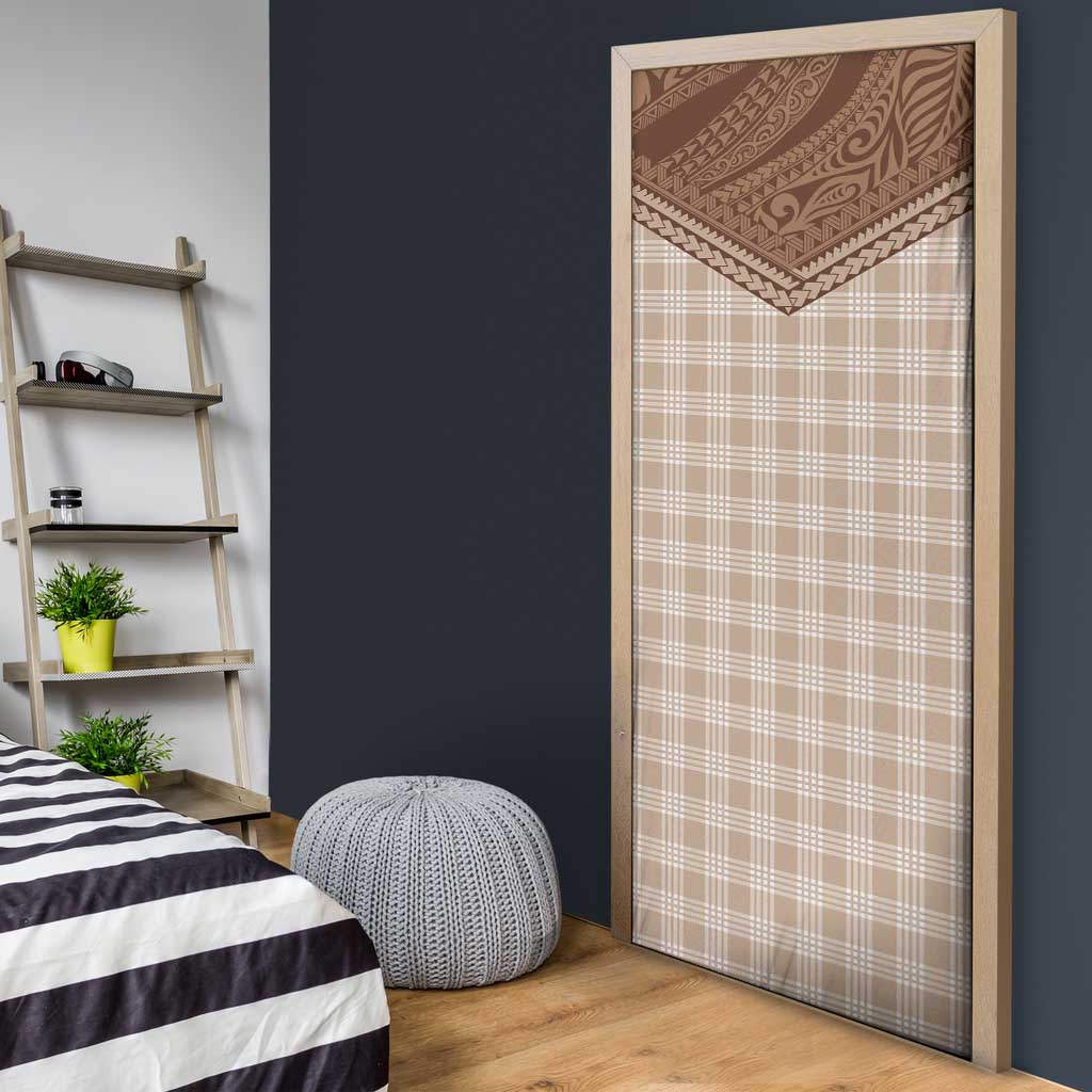 Aloha Hawaii Cowboys Paniolo Door Cover Beige Palaka - Polynesian Pride