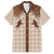 Aloha Hawaii Cowboys Paniolo Family Matching Off The Shoulder Long Sleeve Dress and Hawaiian Shirt Beige Palaka - Polynesian Pride
