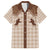 Aloha Hawaii Cowboys Paniolo Family Matching Off Shoulder Short Dress and Hawaiian Shirt Beige Palaka - Polynesian Pride