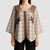 Aloha Hawaii Cowboys Paniolo Kimono Sleeve Blouse Beige Palaka - Polynesian Pride