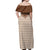 Aloha Hawaii Cowboys Paniolo Off Shoulder Maxi Dress Beige Palaka - Polynesian Pride