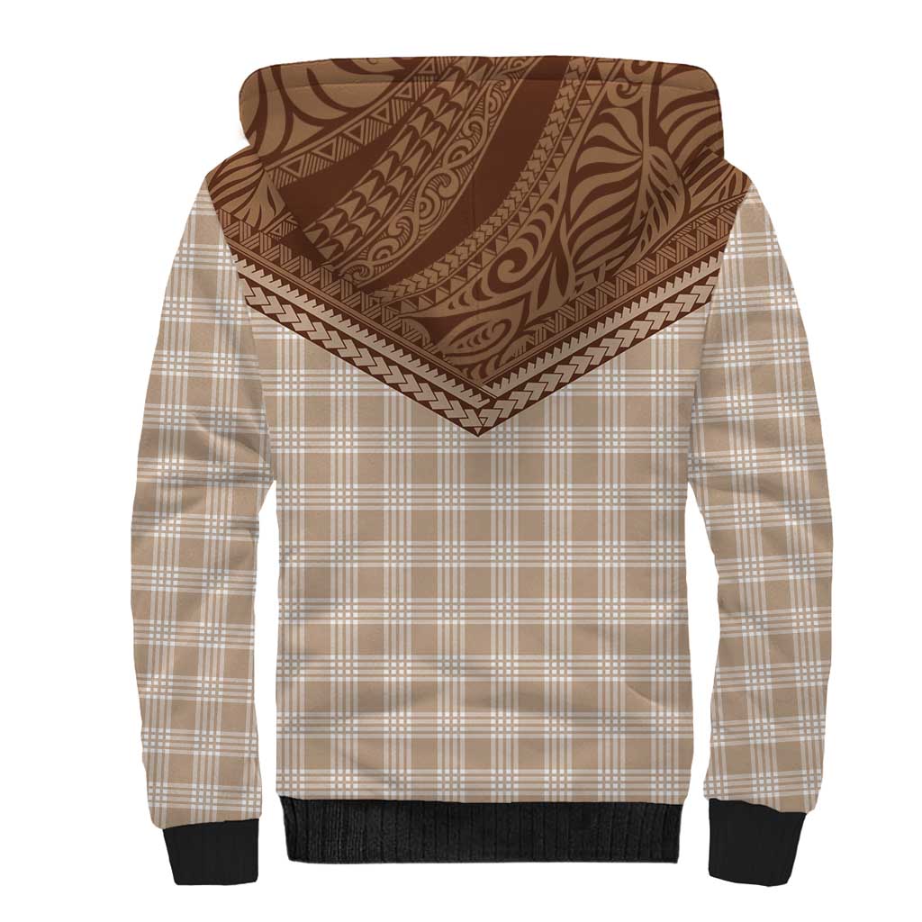Aloha Hawaii Cowboys Paniolo Sherpa Hoodie Beige Palaka LT7 - Polynesian Pride