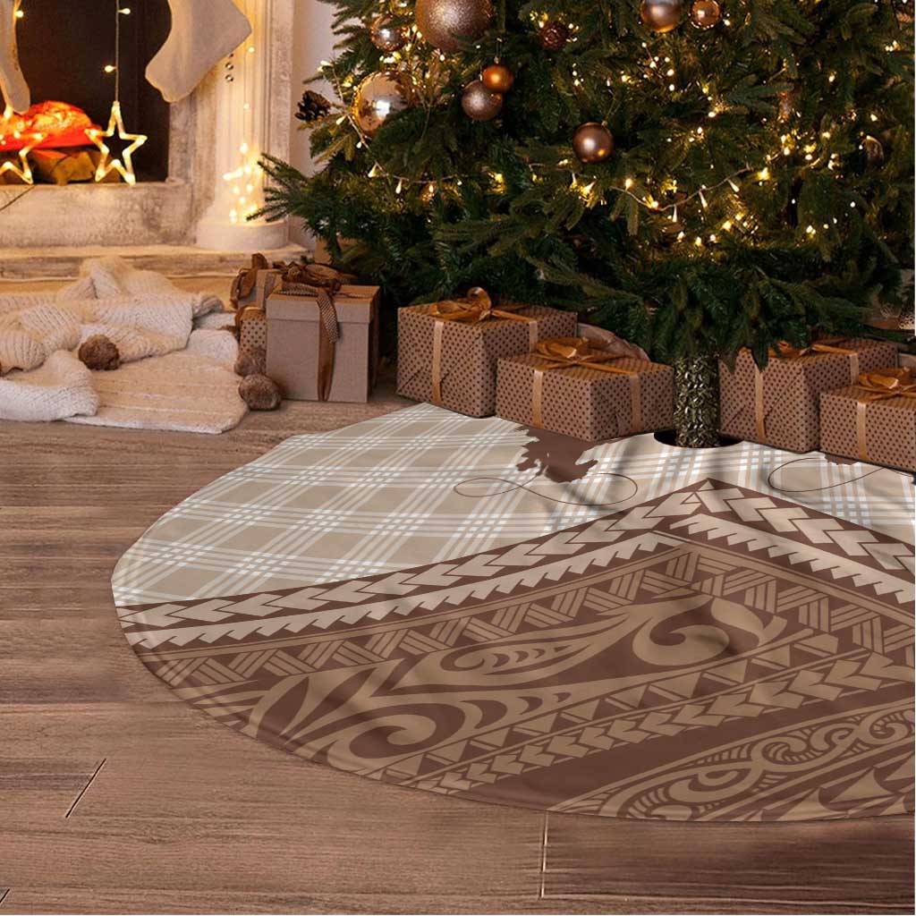 Aloha Hawaii Cowboys Paniolo Tree Skirt Beige Palaka LT7 - Polynesian Pride