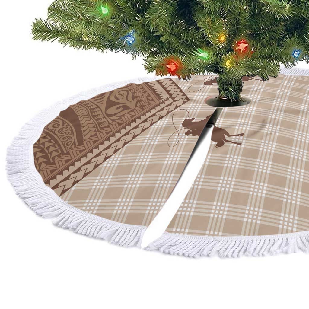 Aloha Hawaii Cowboys Paniolo Tree Skirt Beige Palaka LT7 - Polynesian Pride