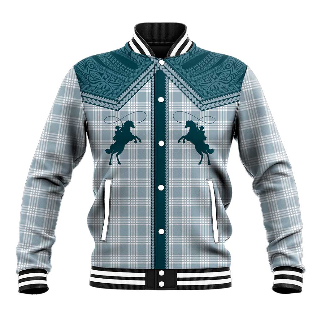 Aloha Hawaii Cowboys Paniolo Baseball Jacket Teal Palaka - Polynesian Pride