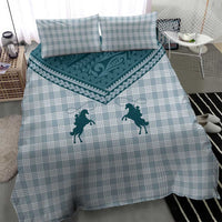 Aloha Hawaii Cowboys Paniolo Bedding Set Teal Palaka - Polynesian Pride
