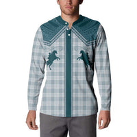 Aloha Hawaii Cowboys Paniolo Button Sweatshirt Teal Palaka - Polynesian Pride
