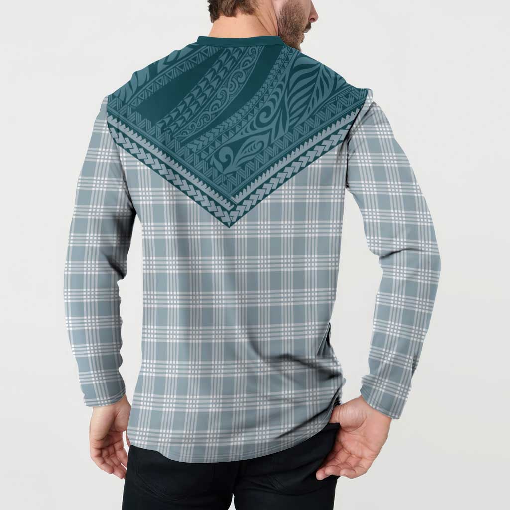 Aloha Hawaii Cowboys Paniolo Button Sweatshirt Teal Palaka - Polynesian Pride