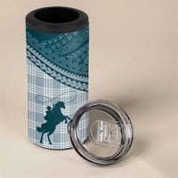 Aloha Hawaii Cowboys Paniolo 4 in 1 Can Cooler Tumbler Teal Palaka - Polynesian Pride