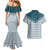Aloha Hawaii Cowboys Paniolo Couples Matching Mermaid Dress and Hawaiian Shirt Teal Palaka - Polynesian Pride