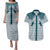 Aloha Hawaii Cowboys Paniolo Couples Matching Puletasi and Hawaiian Shirt Teal Palaka - Polynesian Pride