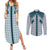 Aloha Hawaii Cowboys Paniolo Couples Matching Summer Maxi Dress and Long Sleeve Button Shirt Teal Palaka - Polynesian Pride