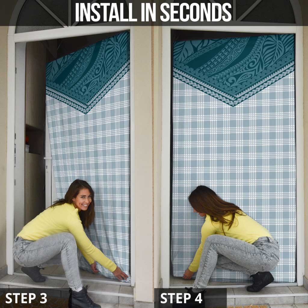 Aloha Hawaii Cowboys Paniolo Door Cover Teal Palaka - Polynesian Pride