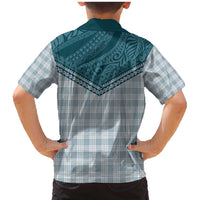 Aloha Hawaii Cowboys Paniolo Family Matching Mermaid Dress and Hawaiian Shirt Teal Palaka - Polynesian Pride