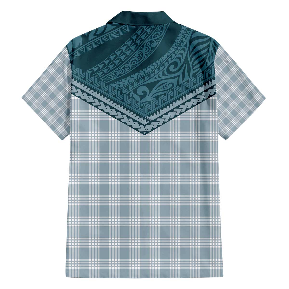 Aloha Hawaii Cowboys Paniolo Family Matching Off The Shoulder Long Sleeve Dress and Hawaiian Shirt Teal Palaka - Polynesian Pride