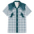 Aloha Hawaii Cowboys Paniolo Family Matching Off Shoulder Short Dress and Hawaiian Shirt Teal Palaka - Polynesian Pride