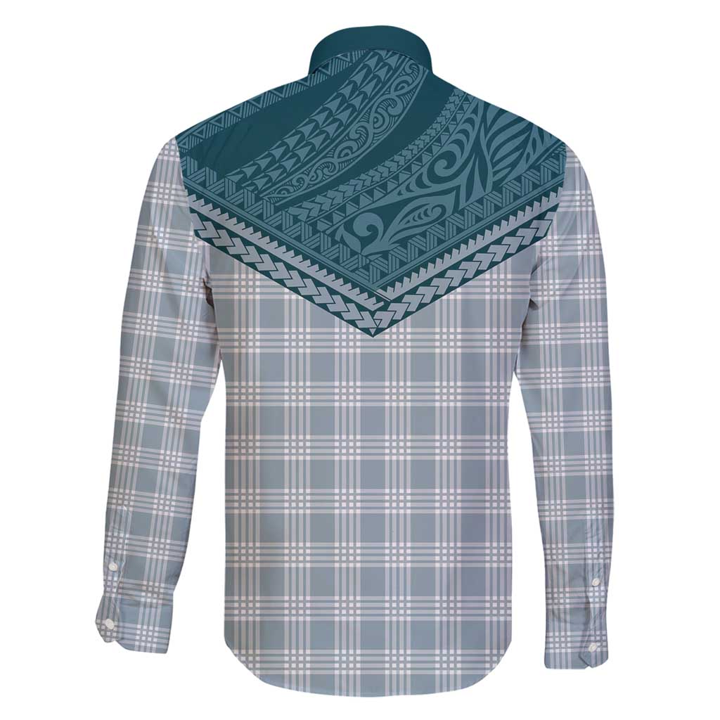 Aloha Hawaii Cowboys Paniolo Family Matching Off Shoulder Short Dress and Hawaiian Shirt Teal Palaka - Polynesian Pride