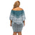Aloha Hawaii Cowboys Paniolo Family Matching Off Shoulder Short Dress and Hawaiian Shirt Teal Palaka - Polynesian Pride