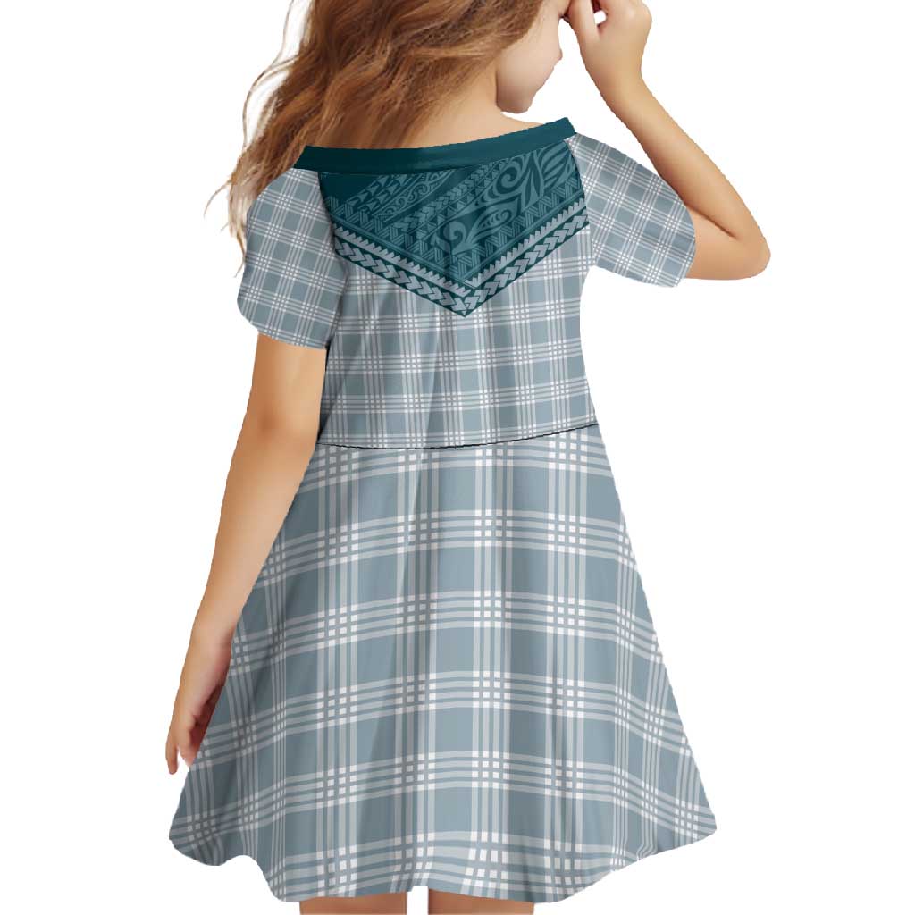 Aloha Hawaii Cowboys Paniolo Family Matching Short Sleeve Bodycon Dress and Hawaiian Shirt Teal Palaka - Polynesian Pride