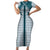 Aloha Hawaii Cowboys Paniolo Family Matching Short Sleeve Bodycon Dress and Hawaiian Shirt Teal Palaka - Polynesian Pride