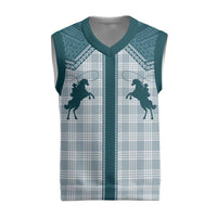Aloha Hawaii Cowboys Paniolo Christmas Knitted V-Neck Vest Teal Palaka - Polynesian Pride