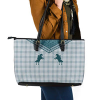 Aloha Hawaii Cowboys Paniolo Leather Tote Bag Teal Palaka - Polynesian Pride