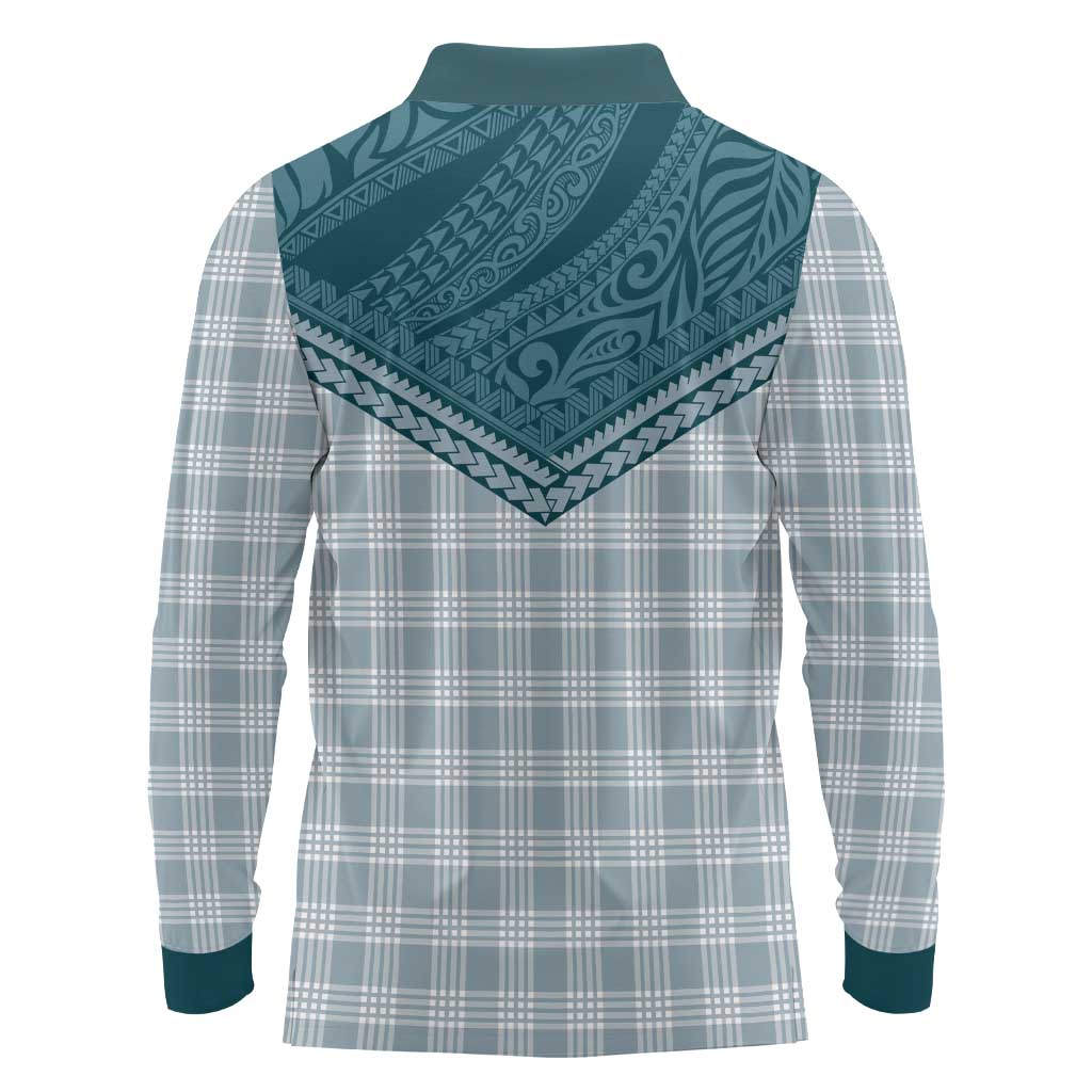 Aloha Hawaii Cowboys Paniolo Long Sleeve Polo Shirt Teal Palaka - Polynesian Pride