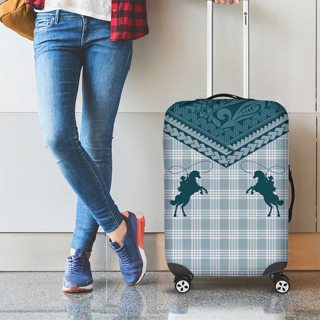 Aloha Hawaii Cowboys Paniolo Luggage Cover Teal Palaka - Polynesian Pride