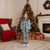 Aloha Hawaii Cowboys Paniolo Christmas Pajama Set Teal Palaka - Polynesian Pride