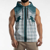 Aloha Hawaii Cowboys Paniolo Sleeveless Zip Hoodie Teal Palaka LT7 - Polynesian Pride