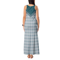 Aloha Hawaii Cowboys Paniolo Tank Maxi Dress Teal Palaka - Polynesian Pride