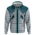 Aloha Hawaii Cowboys Paniolo Zip Hoodie Teal Palaka - Polynesian Pride