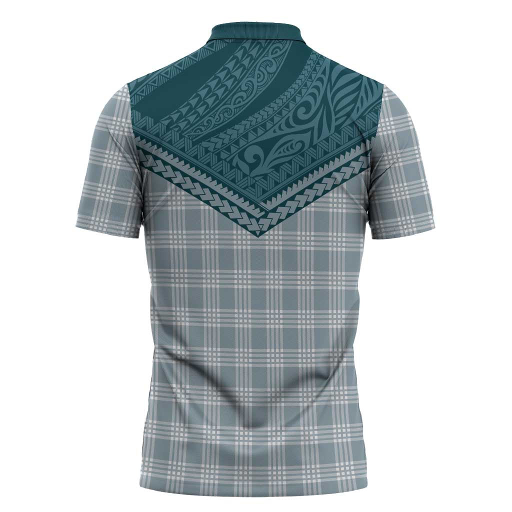 Aloha Hawaii Cowboys Paniolo Zipper Polo Shirt Teal Palaka LT7 - Polynesian Pride