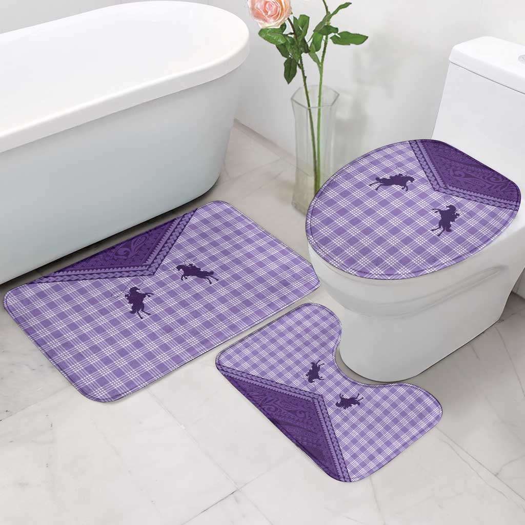 Aloha Hawaii Cowboys Paniolo Bathroom Set Violet Palaka - Polynesian Pride
