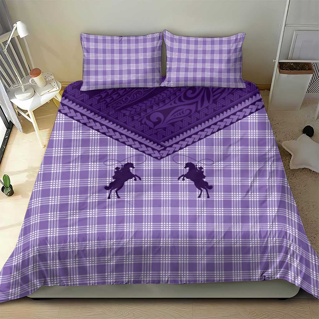 Aloha Hawaii Cowboys Paniolo Bedding Set Violet Palaka - Polynesian Pride