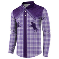 Aloha Hawaii Cowboys Paniolo Button Sweatshirt Violet Palaka - Polynesian Pride