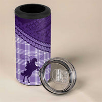 Aloha Hawaii Cowboys Paniolo 4 in 1 Can Cooler Tumbler Violet Palaka - Polynesian Pride