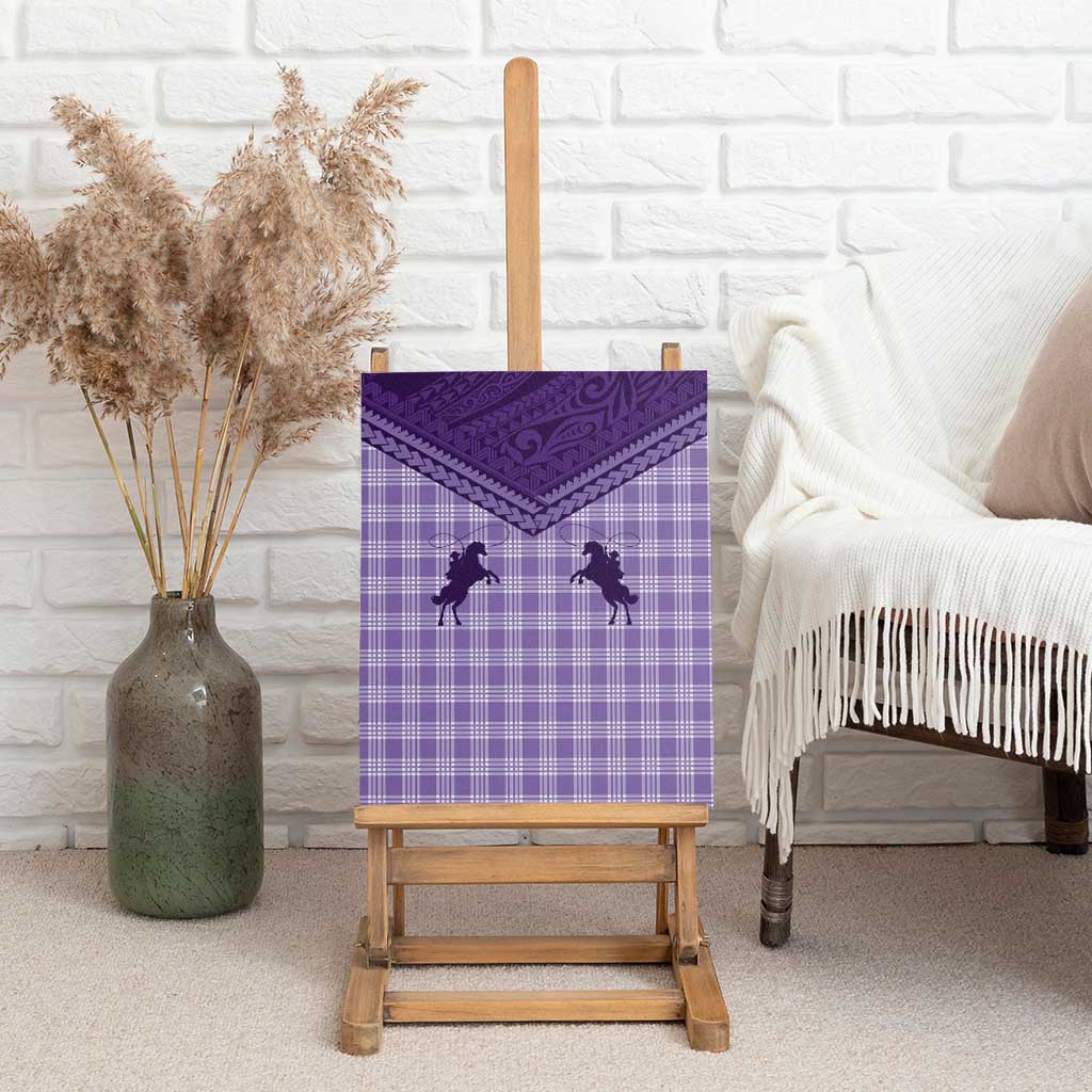 Aloha Hawaii Cowboys Paniolo Canvas Wall Art Violet Palaka - Polynesian Pride